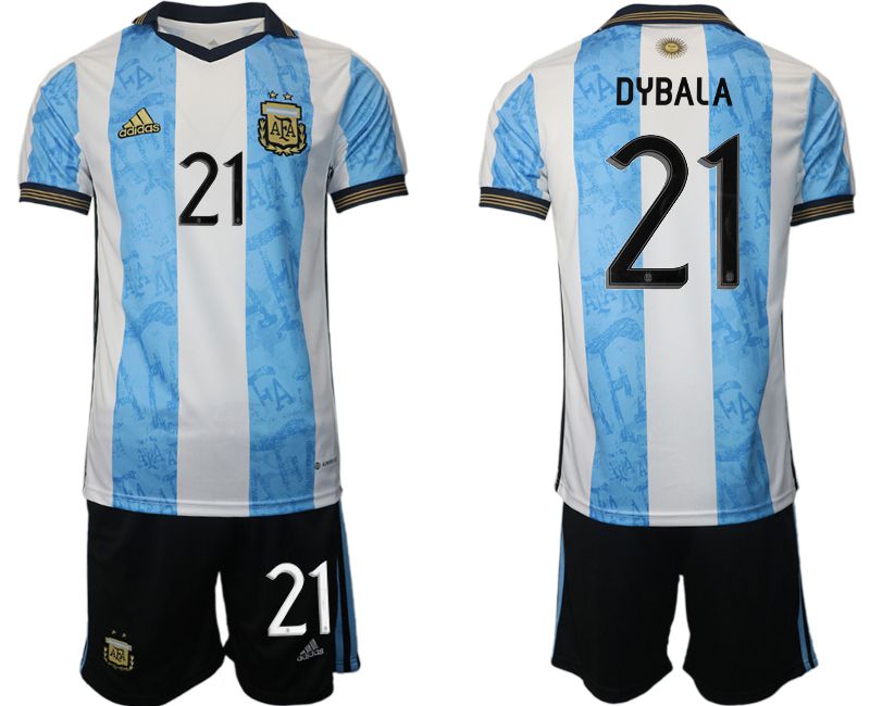 Men 2022 World Cup National Team Argentina home blue #21 Soccer Jersey